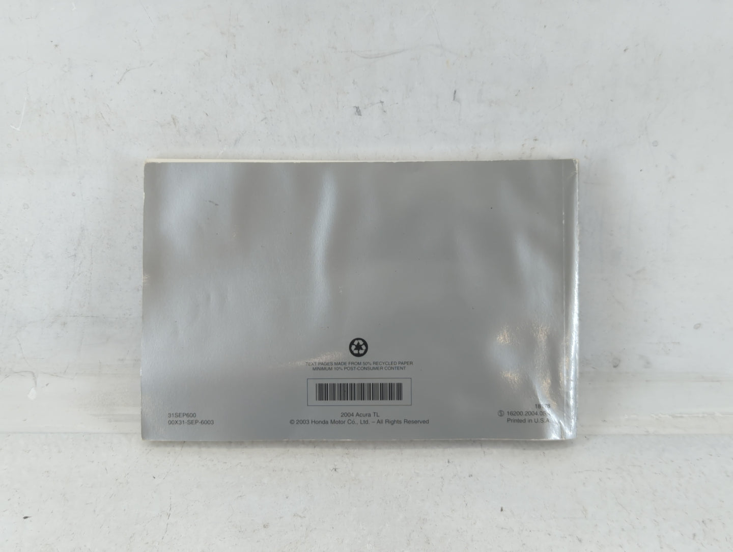 2004 Acura Tl Owners Manual Book Guide P/N:00X31-SEP-6003 31SEP600 OEM Used Auto Parts - Oemusedautoparts1.com