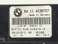 2004 Bmw 325i Climate Control Module Temperature AC/Heater Replacement P/N:64114126707 5HB008878-15 Fits OEM Used Auto Parts