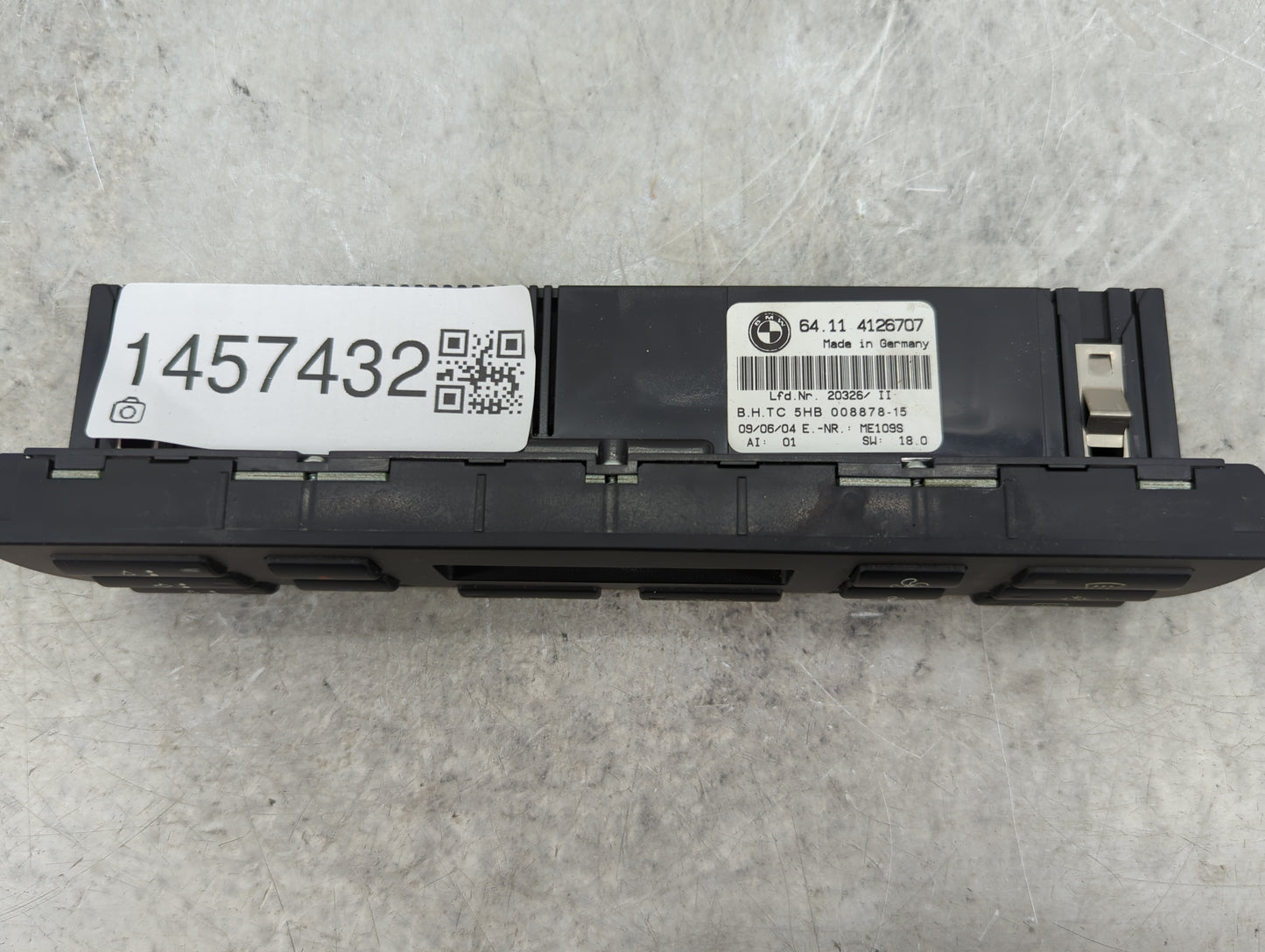 2001-2005 Bmw 325i Climate Control Module Temperature AC/Heater Replacement P/N:4126707 Fits OEM Used Auto Parts - Oemusedau
