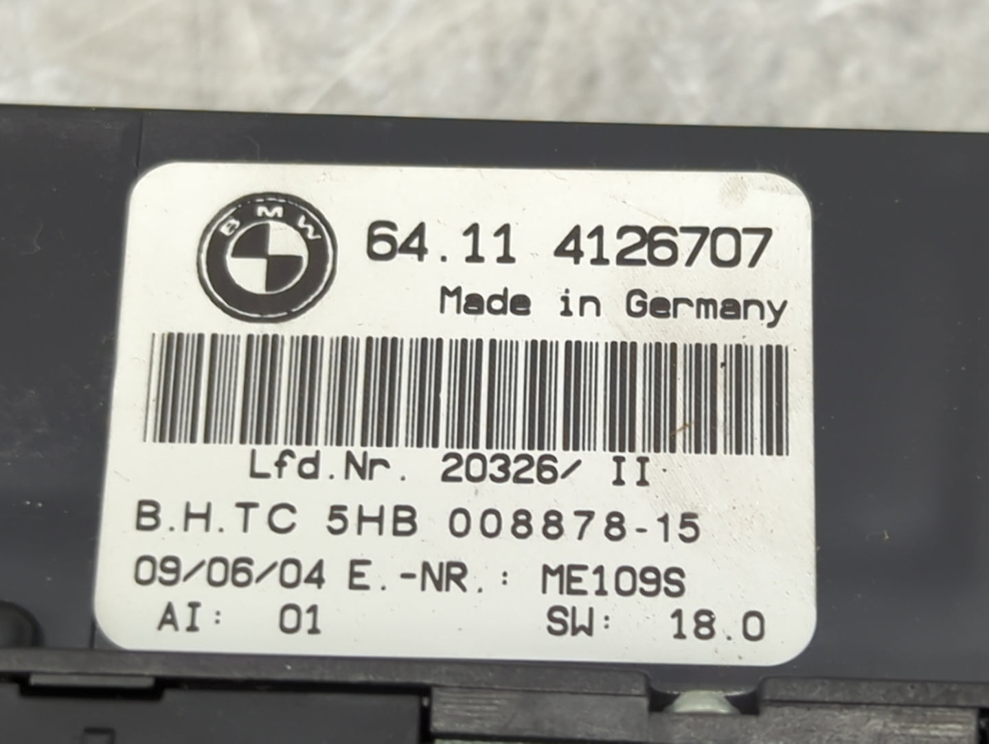 2001-2005 Bmw 325i Climate Control Module Temperature AC/Heater Replacement P/N:4126707 Fits OEM Used Auto Parts - Oemusedau
