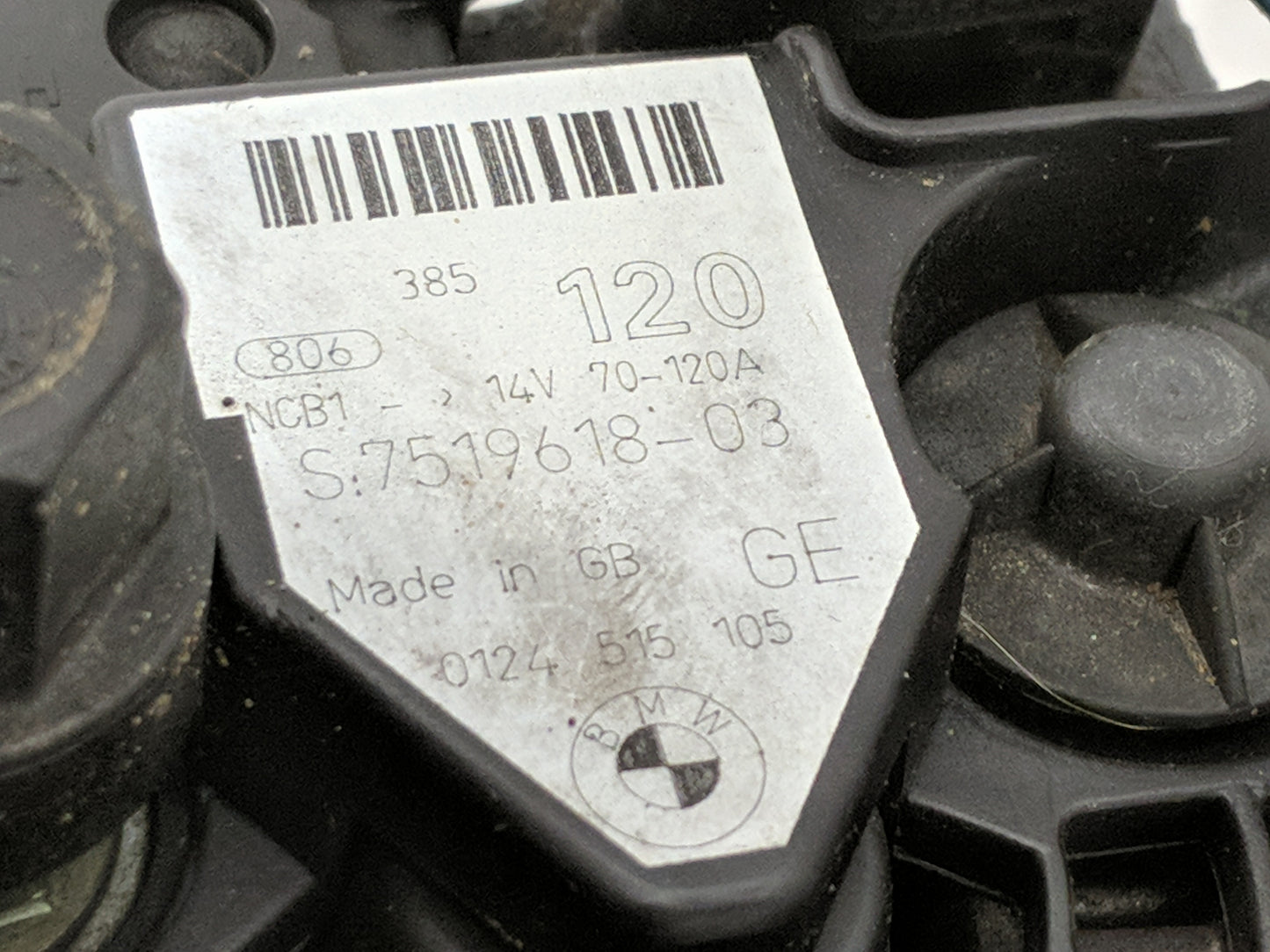 2004 Bmw 330ci Alternator Replacement Generator Charging Assembly Engine OEM P/N:7519618-03 Fits Fits 2001 2002 2003 2005 20