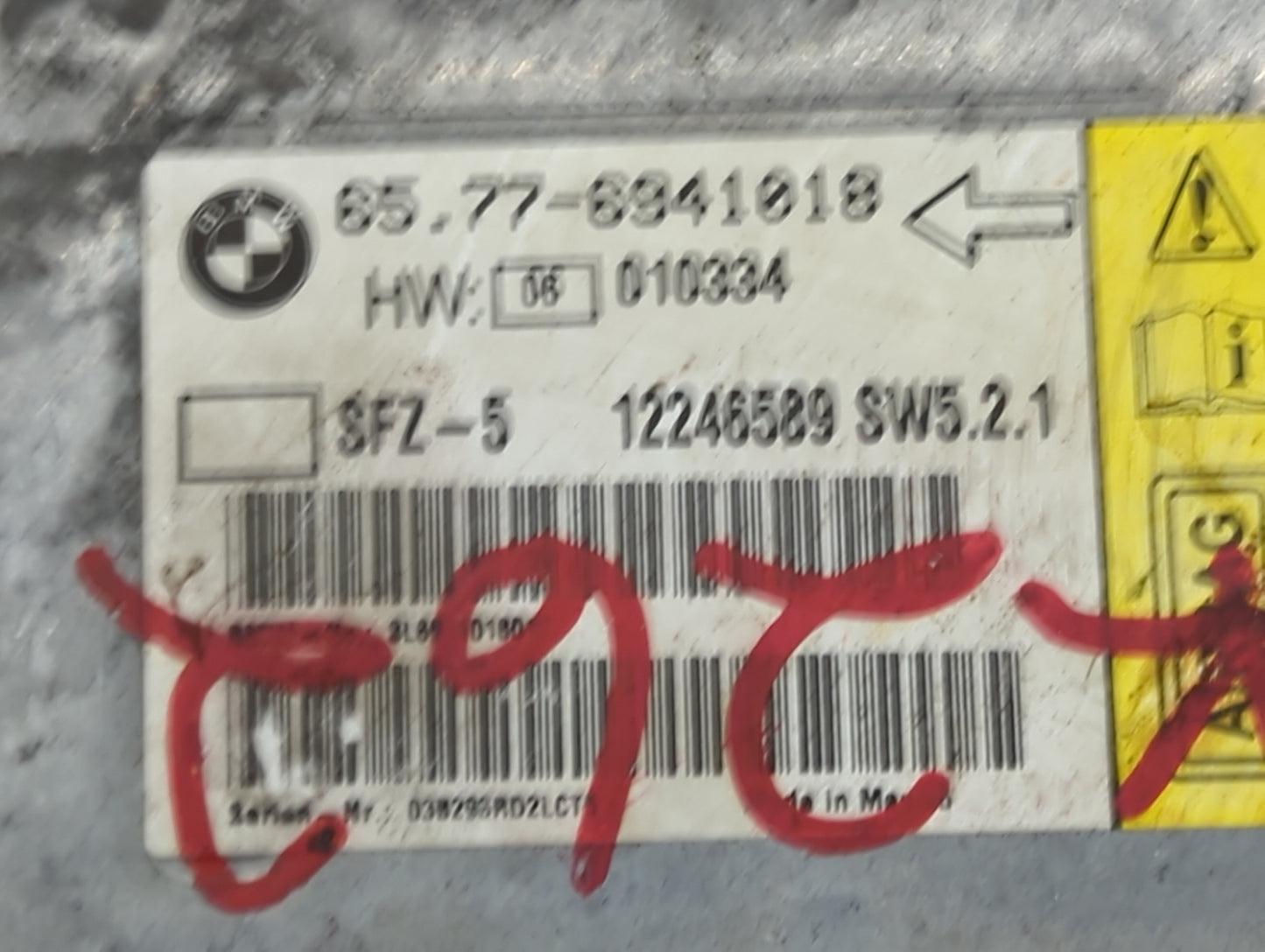 Bmw 530 Safety Restraint Srs Airbag Control Module - Oemusedautoparts1.com