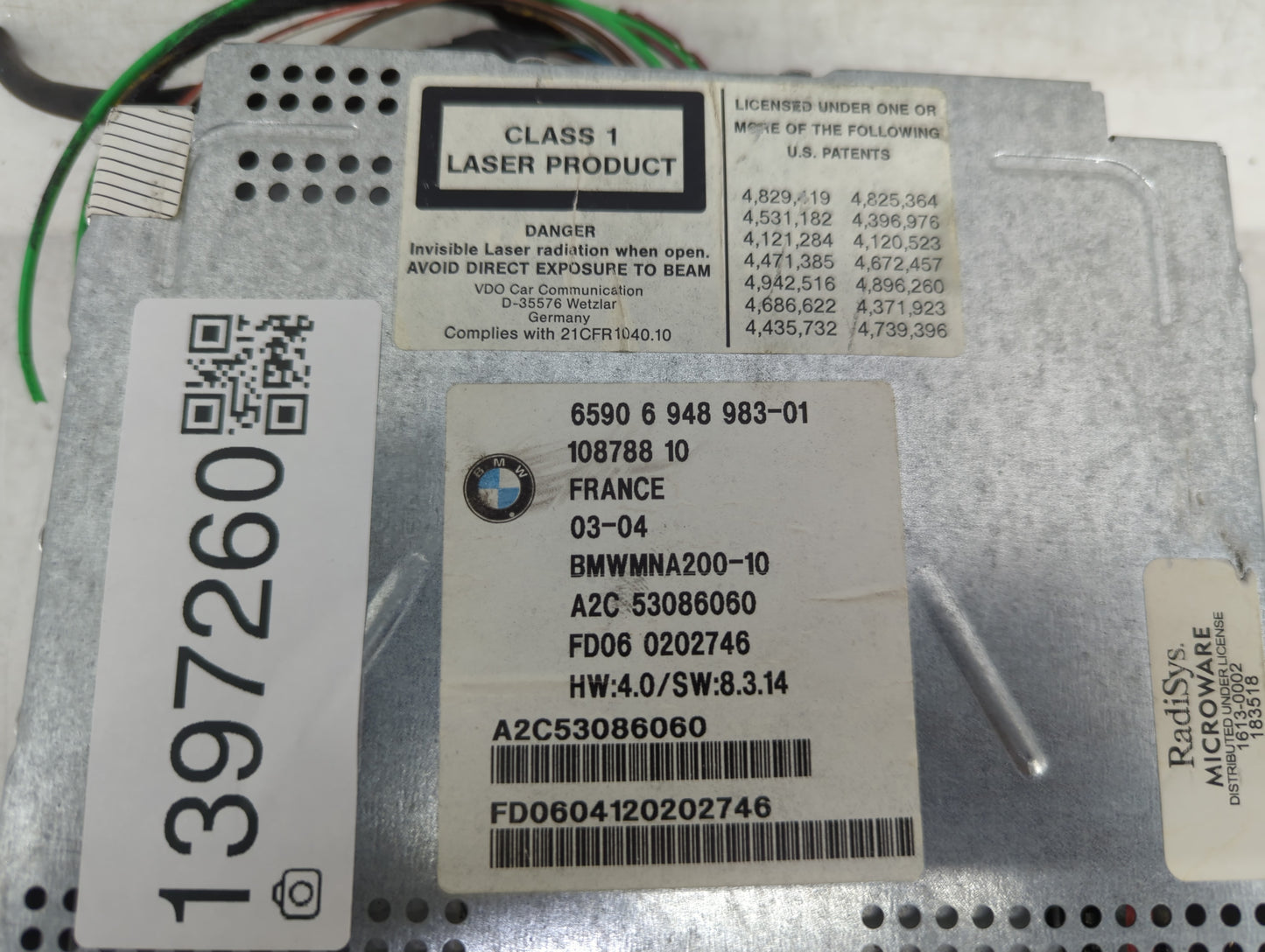 2003-2005 Bmw 745i Radio AM FM Cd Player Receiver Replacement P/N:6590 6 948 983 Fits Fits 2003 2004 2005 OEM Used Auto Part