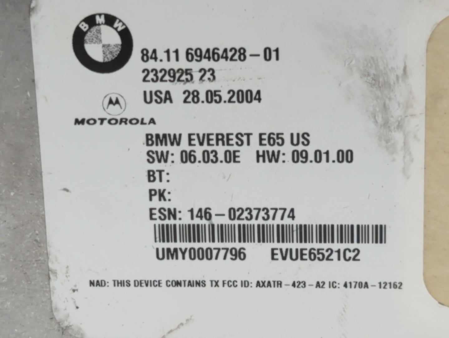 2002-2005 Bmw 745i Bluetooth Phone Communication Control Module Ccm Oem - Oemusedautoparts1.com