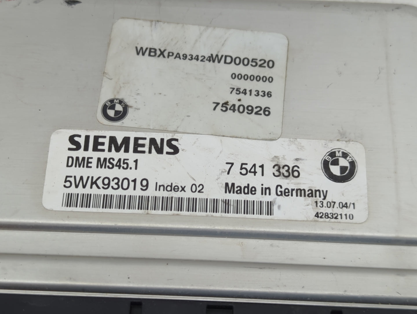 2004-2005 Bmw X3 PCM Engine Control Computer ECU ECM PCU OEM P/N:5WK93019 Fits Fits 2004 2005 OEM Used Auto Parts - Oemuseda
