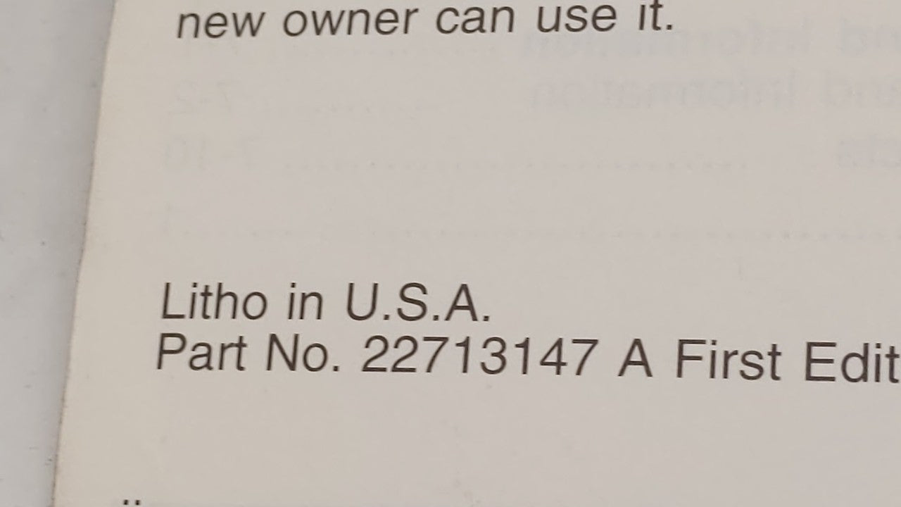 2004 Chevrolet Cavalier Owners Manual Book Guide OEM Used Auto Parts - Oemusedautoparts1.com