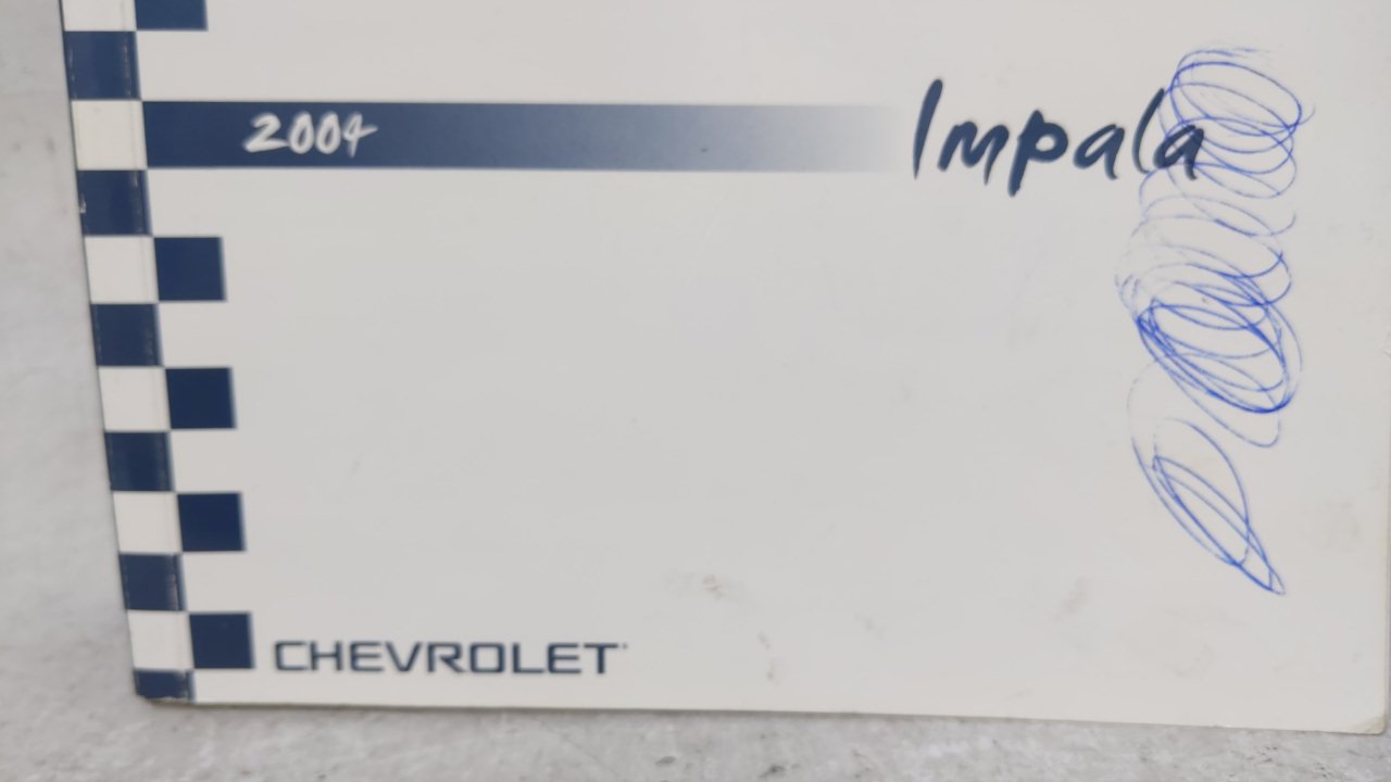 2004 Chevrolet Impala Owners Manual Book Guide OEM Used Auto Parts - Oemusedautoparts1.com