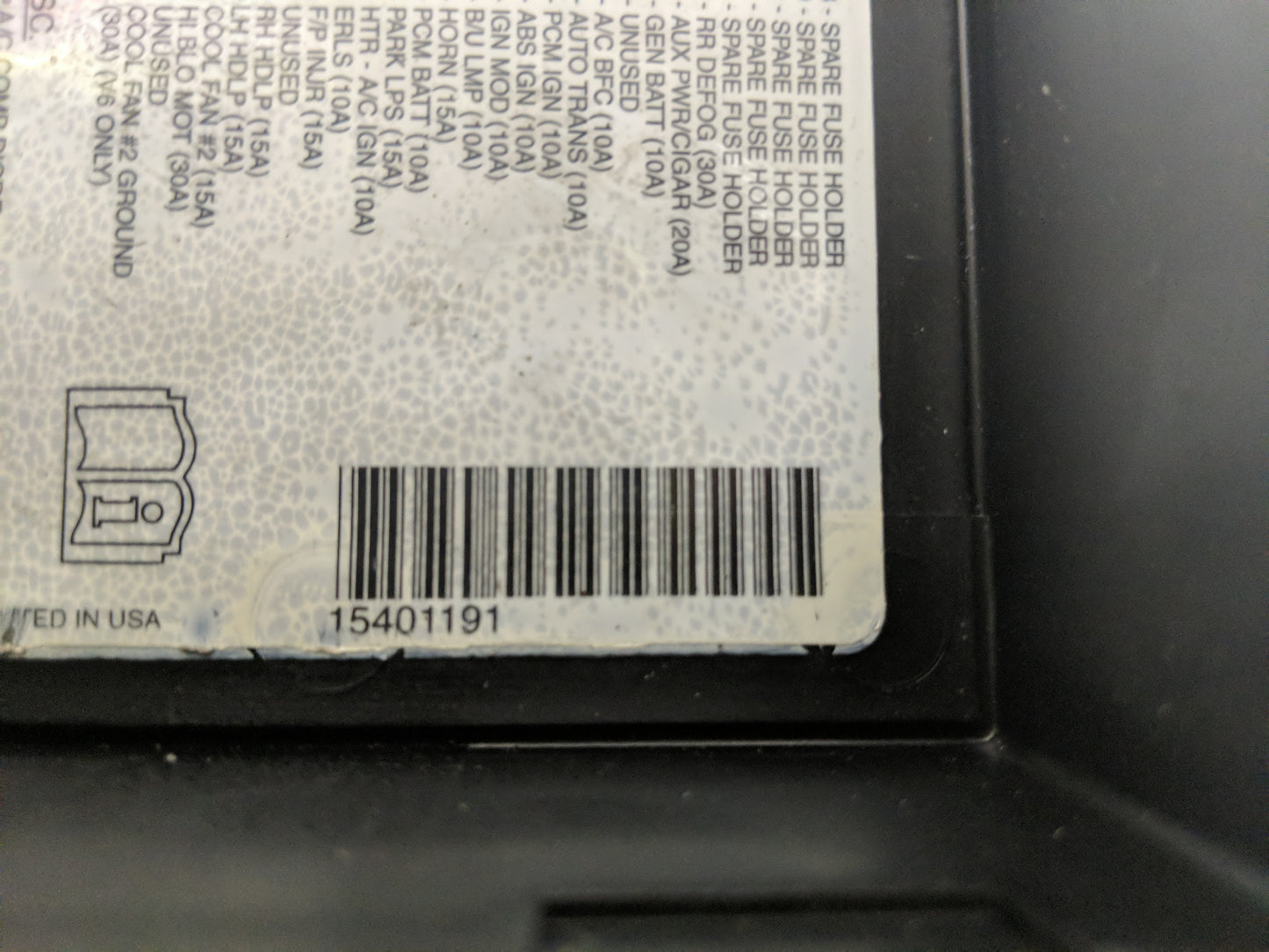 2004 Chevrolet Malibu Limited Fusebox Fuse Box Panel Relay Module P/N:15401191 Fits Fits 2000 2001 2002 2003 2005 OEM Used A