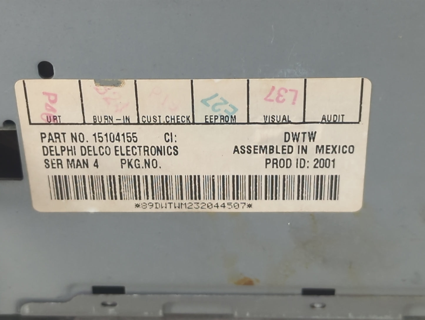 2004 Chevrolet S10 Blazer Radio AM FM Cd Player Receiver Replacement P/N:15104155 Fits Fits 2003 2005 2006 OEM Used Auto Par