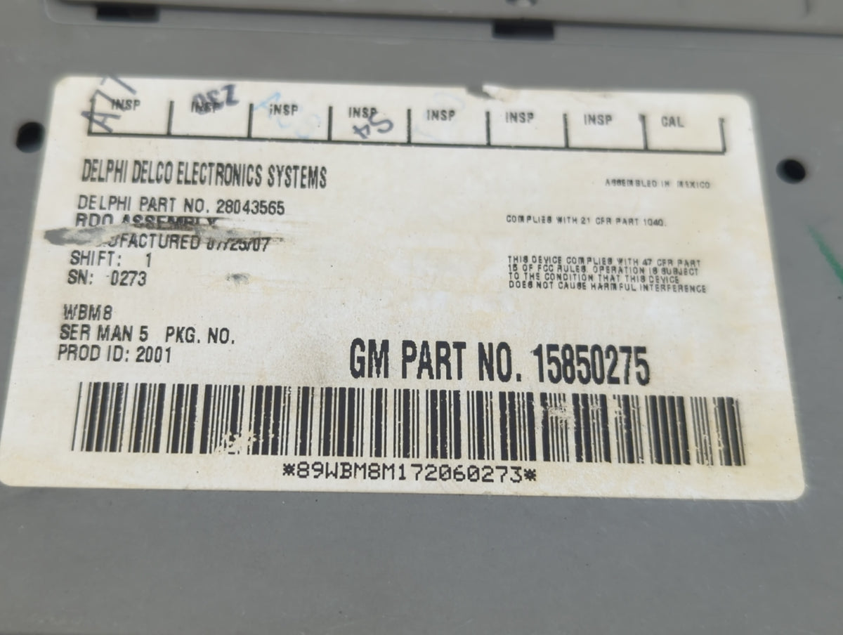 2003-2005 Chevrolet Trailblazer Radio AM FM Cd Player Receiver Replacement P/N:15850275 28043565 Fits Fits 2003 2004 2005 20