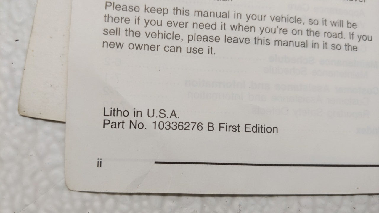 2004 Chevrolet Venture Owners Manual Book Guide P/N:10336276 OEM Used Auto Parts - Oemusedautoparts1.com