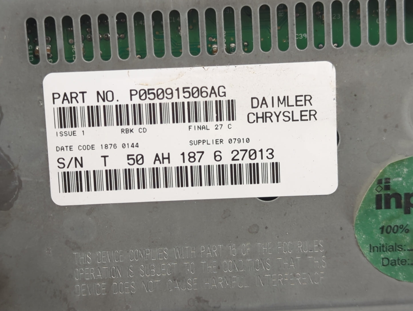 2002-2004 Chrysler Concorde Radio AM FM Cd Player Receiver Replacement P/N:P05091506AG Fits OEM Used Auto Parts - Oemusedaut
