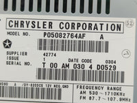 2004-2008 Chrysler Pacifica Radio AM FM Cd Player Receiver Replacement P/N:P05082764AF P05082764AD Fits OEM Used Auto Parts 