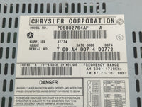 2004-2008 Chrysler Pacifica Radio AM FM Cd Player Receiver Replacement P/N:P05082764AF Fits Fits 2004 2005 2006 2007 2008 OE