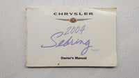 2004 Chrysler Sebring Owners Manual Book Guide P/N:81-026-0403 OEM Used Auto Parts - Oemusedautoparts1.com