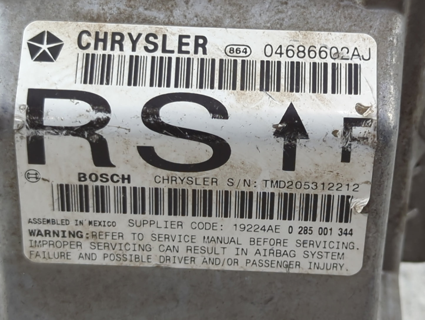 Chrysler Town And Country Srs Safety Restraint System Module - Oemusedautoparts1.com