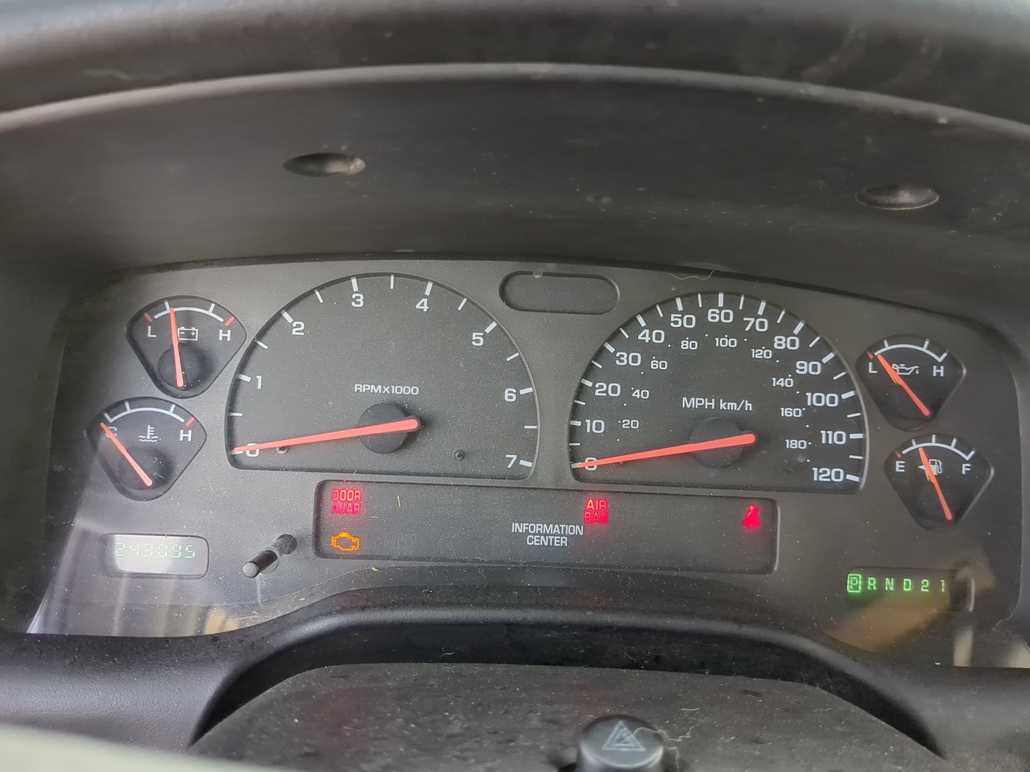 2004 Dodge Dakota Instrument Cluster Speedometer Gauges Miles:243K Fits OEM Used Auto Parts - Oemusedautoparts1.com