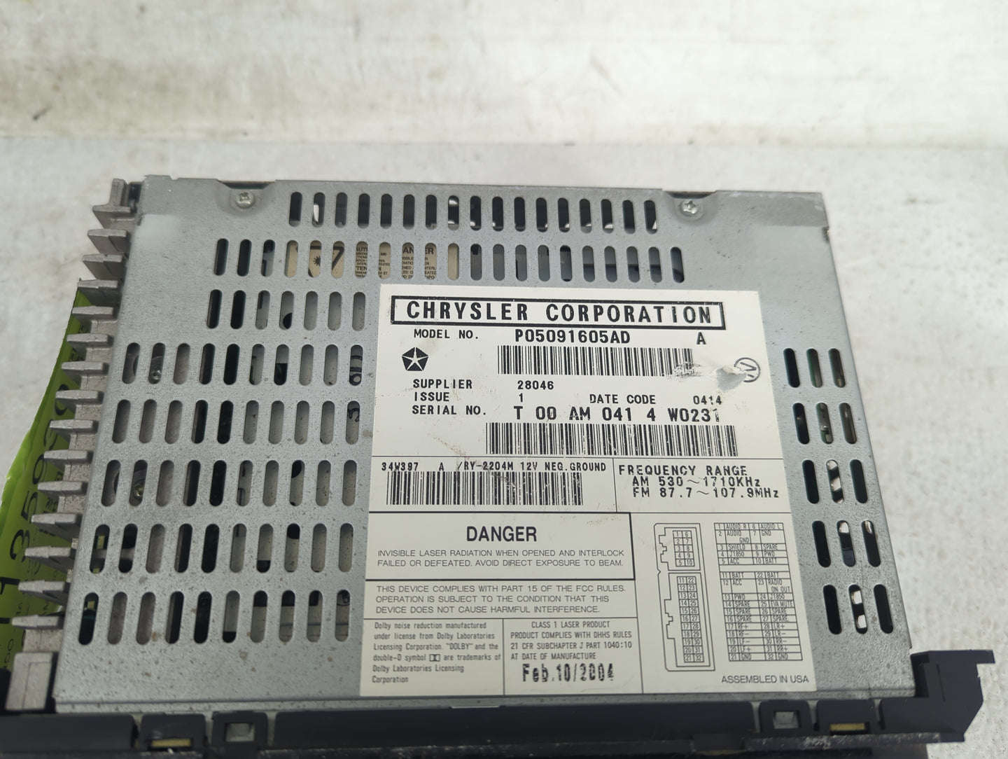 2002-2005 Dodge Ram 1500 Radio AM FM Cd Player Receiver Replacement Fits Fits 2002 2003 2004 2005 2006 2007 2008 2009 2010 O