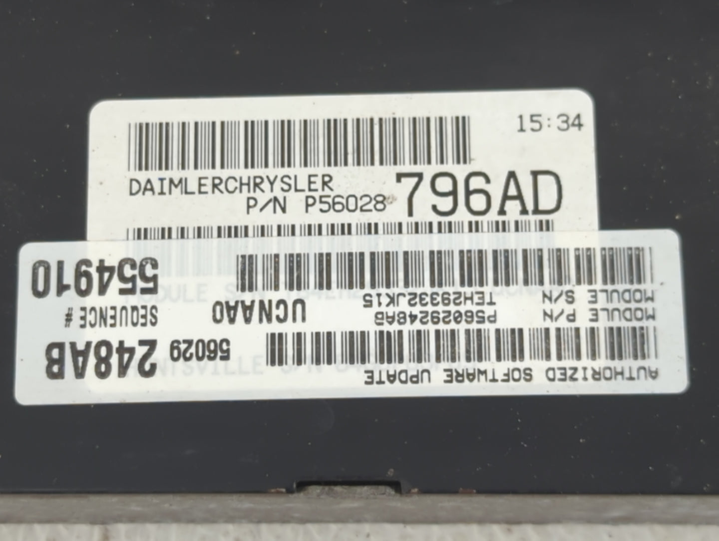 2004 Dodge Ram 1500 PCM Engine Control Computer ECU ECM PCU OEM P/N:P56028796AD Fits OEM Used Auto Parts - Oemusedautoparts1