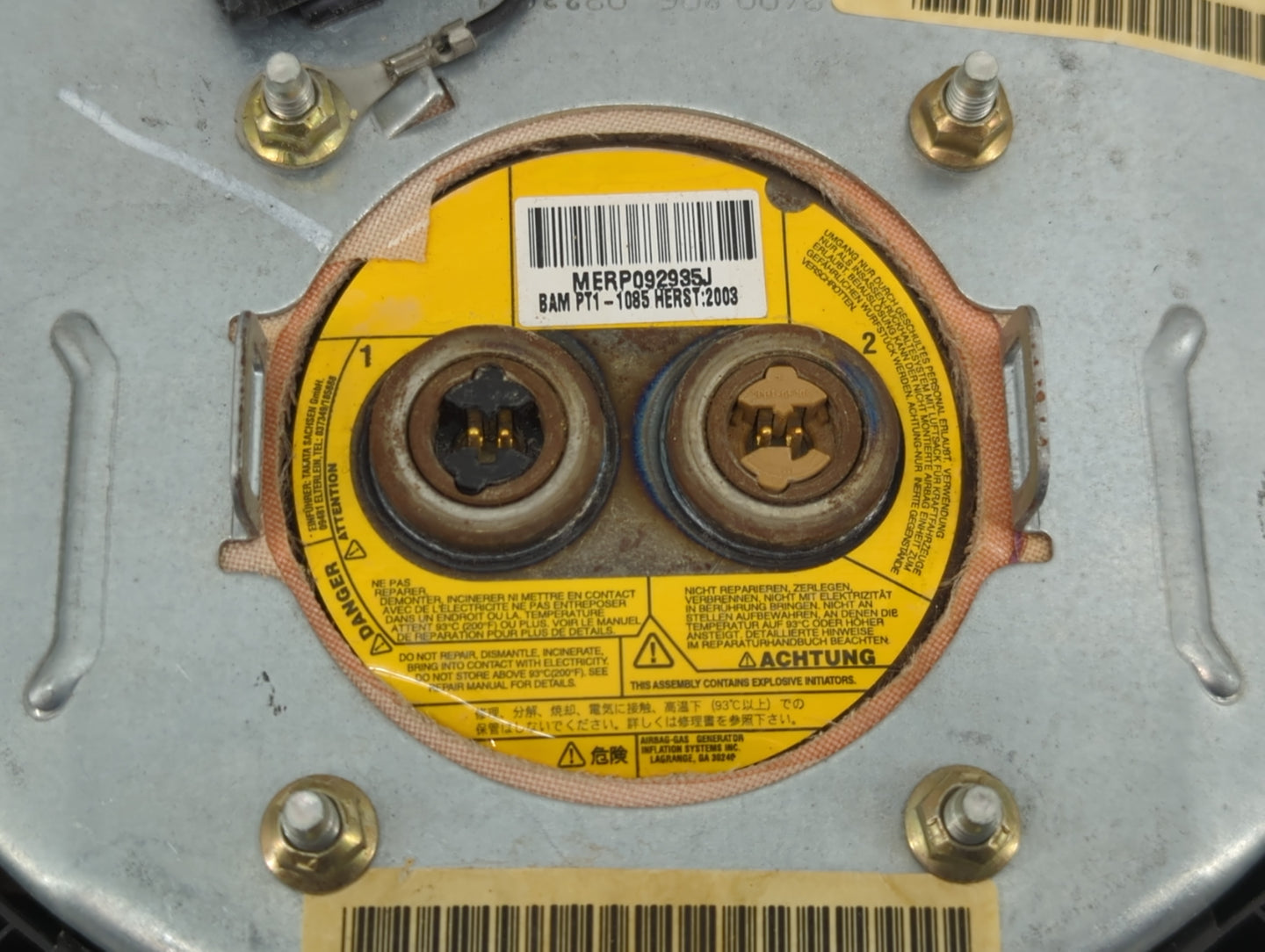 2004-2004 Dodge Ram 1500 Air Bag Driver Left Steering Wheel Mounted 1466146 - Oemusedautoparts1.com