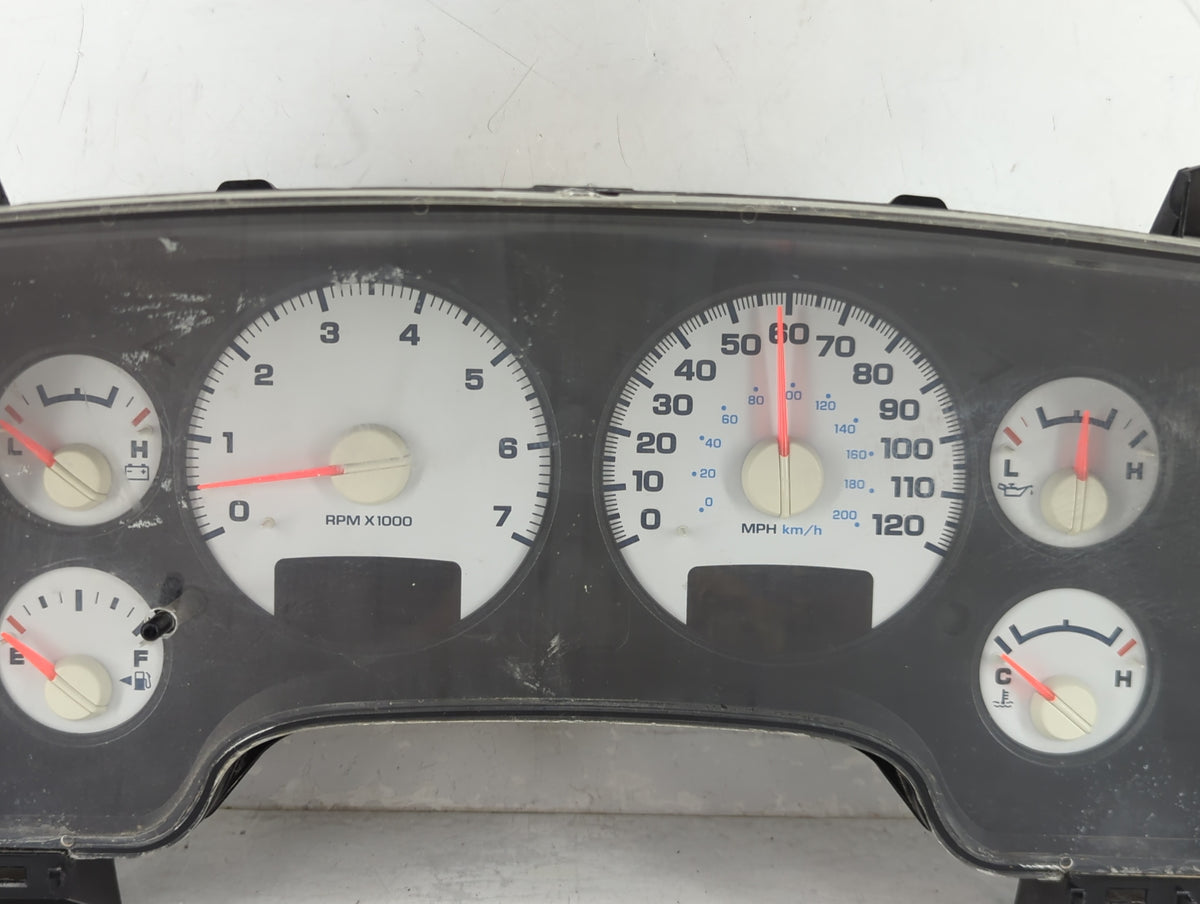 2004-2005 Dodge Ram 1500 Instrument Cluster Speedometer Gauges P/N:21034798B Miles: Fits Fits 2004 2005 OEM Used Auto Parts 