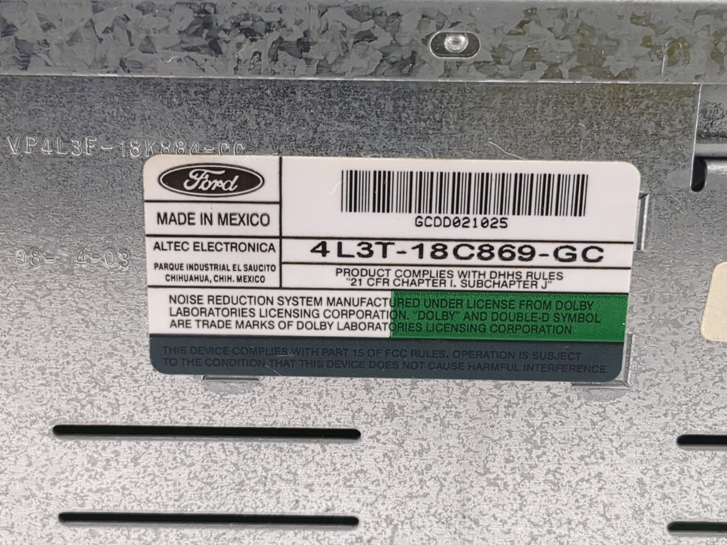 2004 Ford F-150 Radio AM FM Cd Player Receiver Replacement P/N:4L3T-18C869-GC Fits OEM Used Auto Parts - Oemusedautoparts1.c