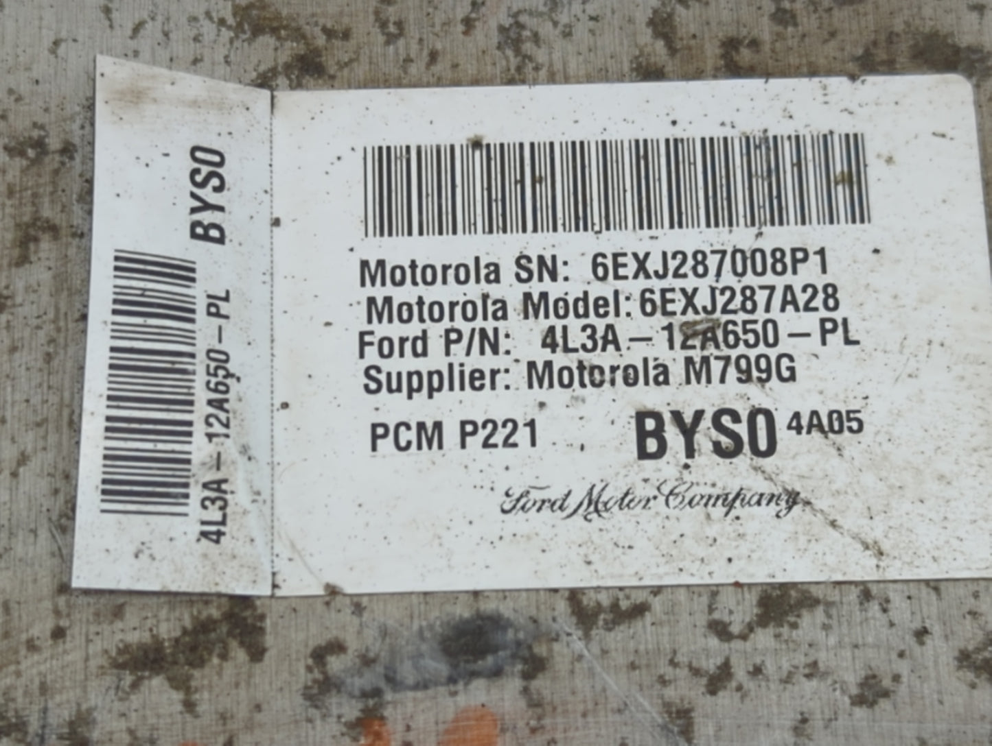 2004 Ford F-150 PCM Engine Control Computer ECU ECM PCU OEM P/N:4L3A-12A650-PL Fits OEM Used Auto Parts - Oemusedautoparts1.