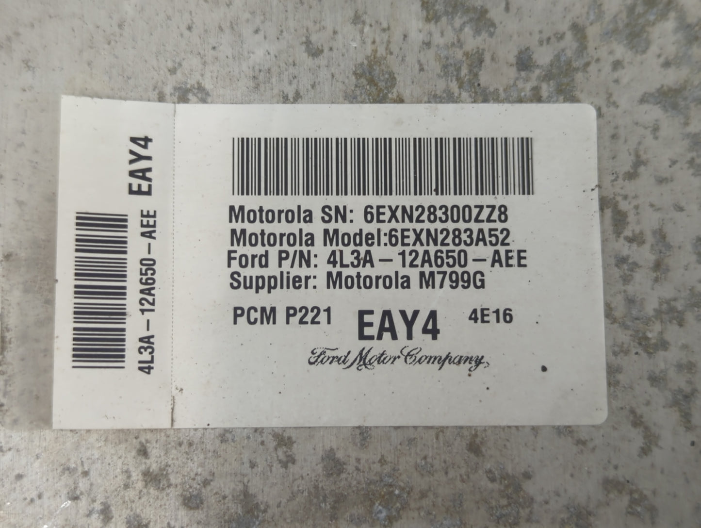 2004 Ford F-150 PCM Engine Control Computer ECU ECM PCU OEM P/N:4L3A-12A650-AEE Fits OEM Used Auto Parts - Oemusedautoparts1
