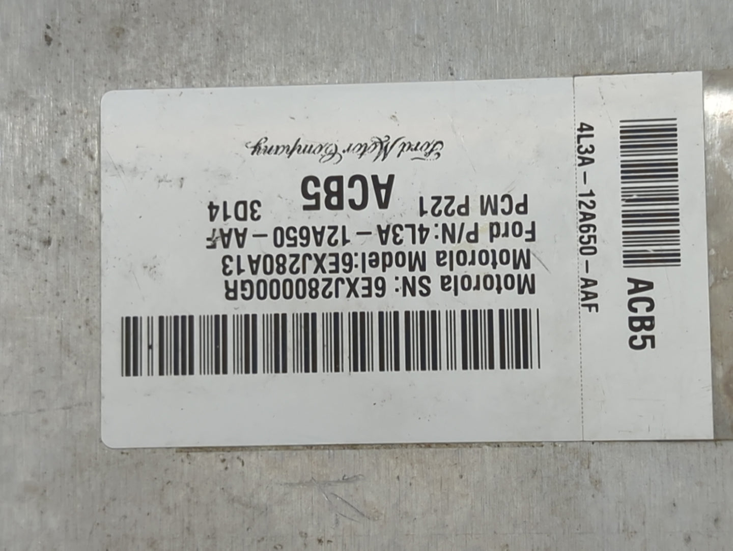2004 Ford F150 PCM Engine Control Computer ECU ECM PCU OEM P/N:4L3A-12A650-AAF 6EXJ280A13, 6EXJ280000GR Fits OEM Used Auto P