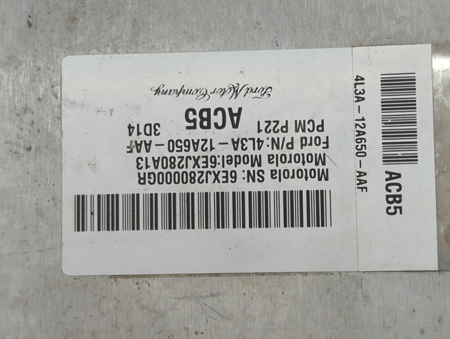 2004 Ford F150 PCM Engine Control Computer ECU ECM PCU OEM P/N:4L3A-12A650-AAF 6EXJ280A13, 6EXJ280000GR Fits OEM Used Auto P