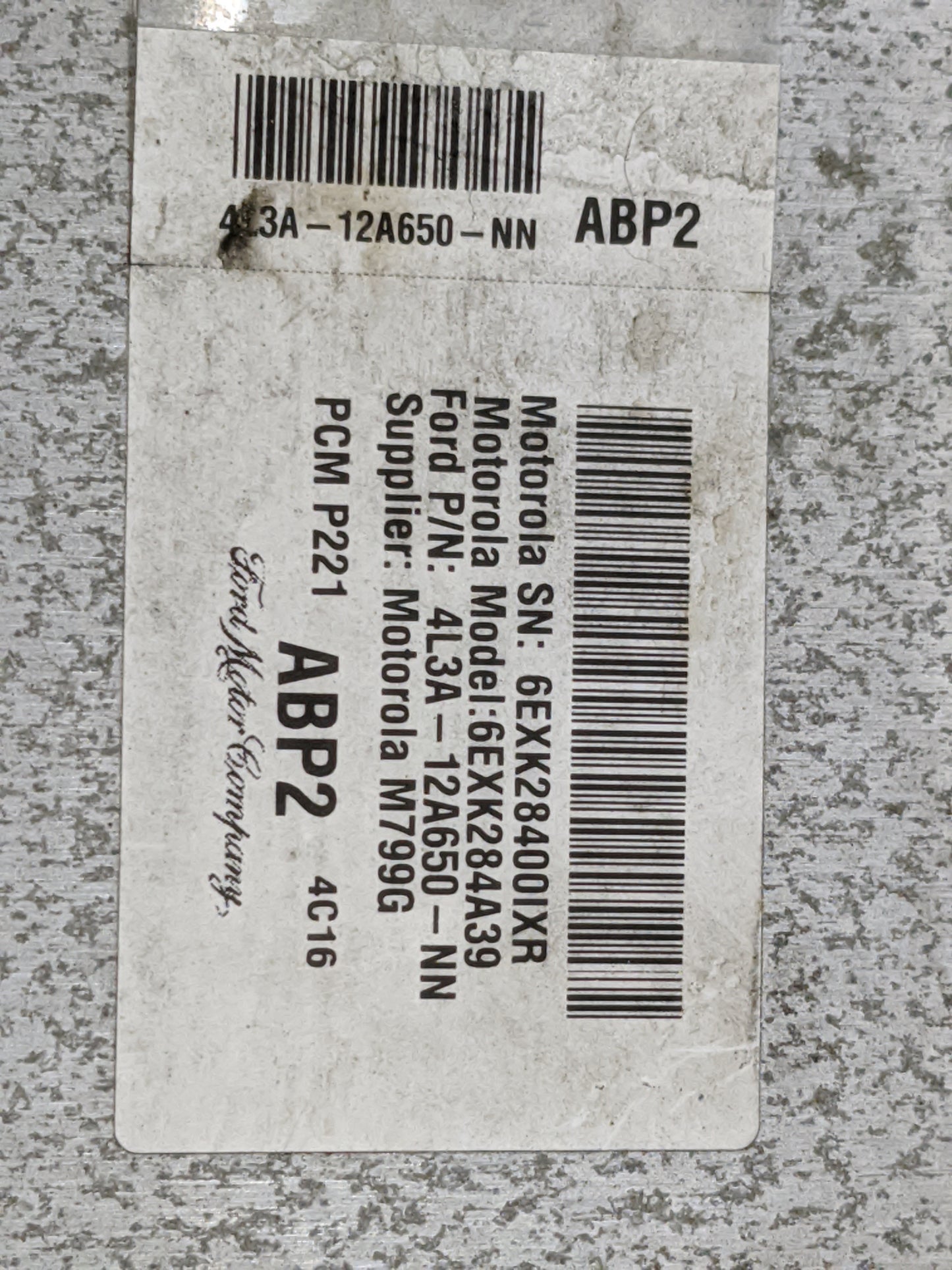 2004 Ford F150 PCM Engine Control Computer ECU ECM PCU OEM P/N:4L3A-12A650-NN 6EXK28400IXR, 6EXK284A39 Fits OEM Used Auto Pa