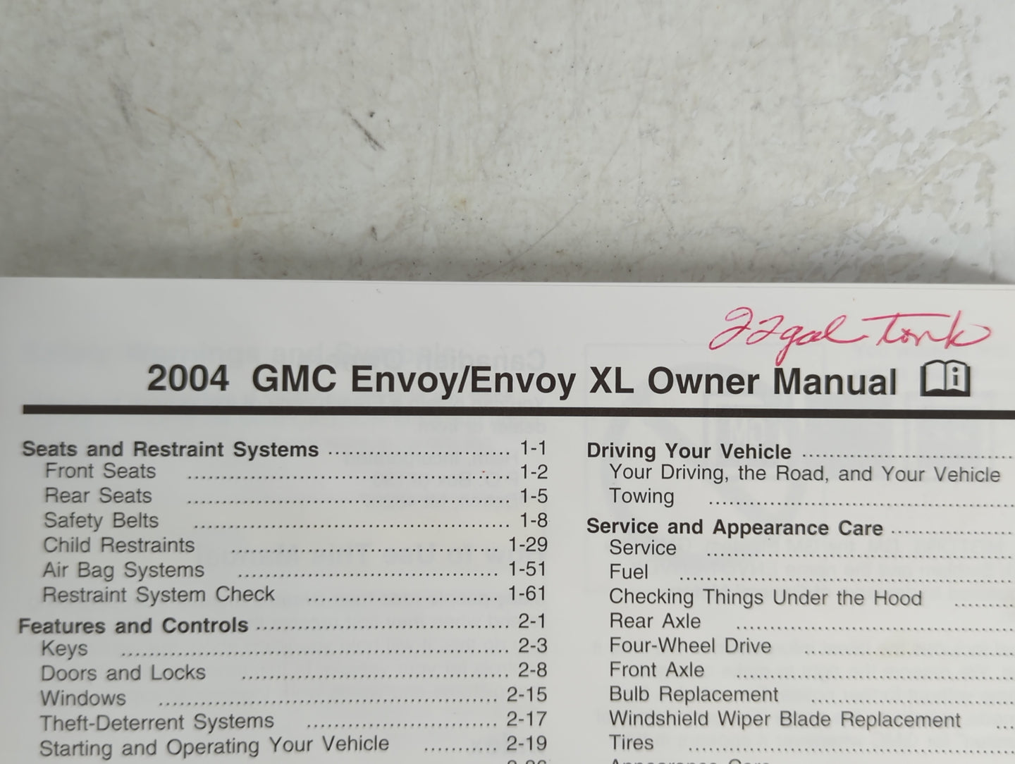 2004 Gmc Envoy Owners Manual Book Guide P/N:X 2438 OEM Used Auto Parts - Oemusedautoparts1.com