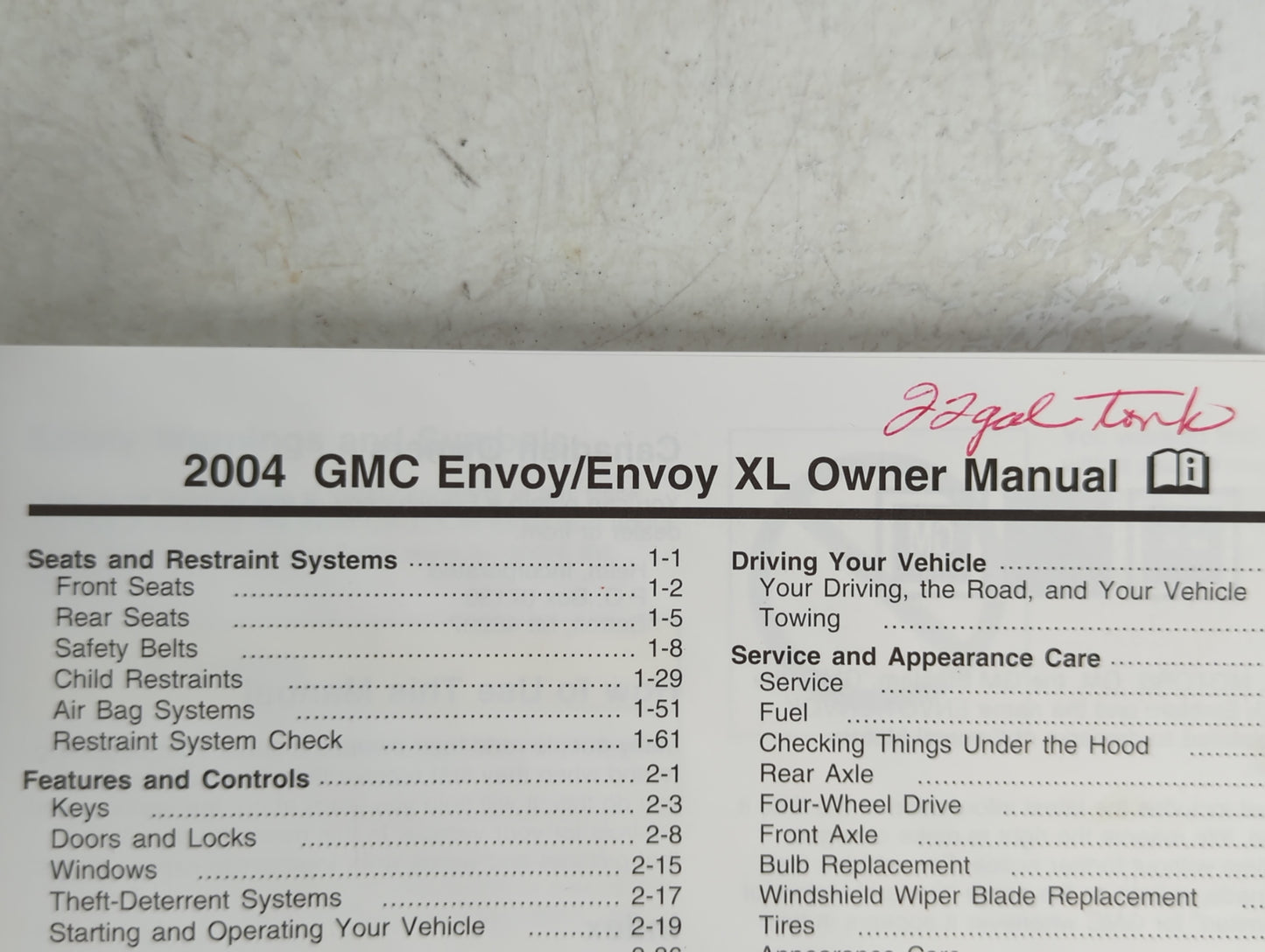 2004 Gmc Envoy Owners Manual Book Guide P/N:X 2438 OEM Used Auto Parts - Oemusedautoparts1.com