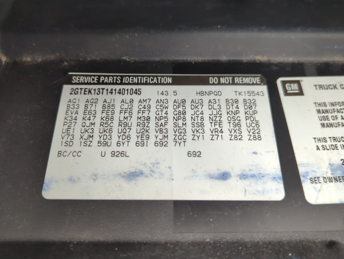 2004 Gmc Sierra 1500 Passenger Glove Box Door Storage Compartment Black - Oemusedautoparts1.com