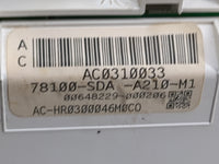 2003-2005 Honda Accord Instrument Cluster Speedometer Gauges P/N:78100-SDA-A210-M1 AC0310033 Miles: Fits Fits 2003 2004 2005