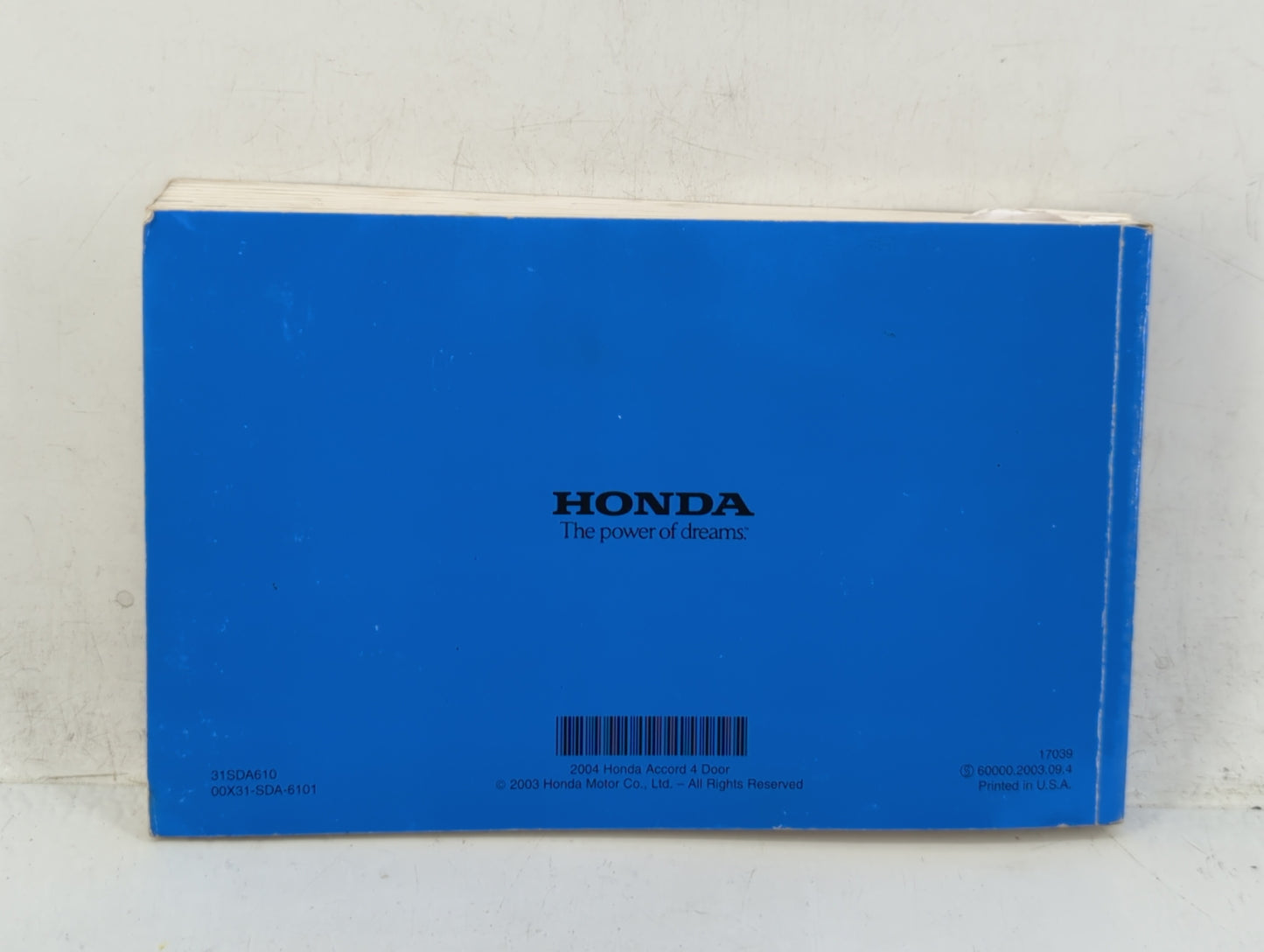2004 Honda Accord Owners Manual Book Guide OEM Used Auto Parts - Oemusedautoparts1.com