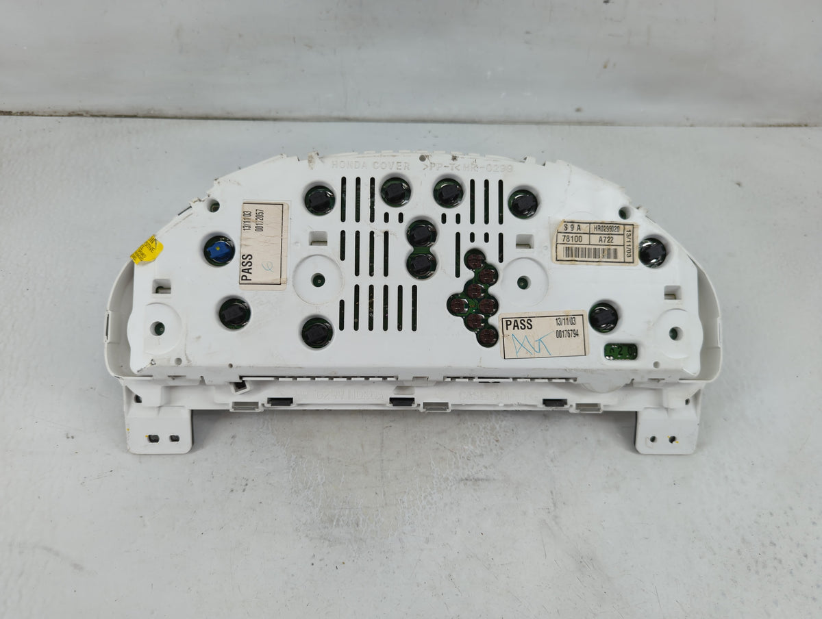 2004 Honda Cr-V Instrument Cluster Speedometer Gauges P/N:78100-S9A-A722 Miles:198K Fits OEM Used Auto Parts - Oemusedautopa