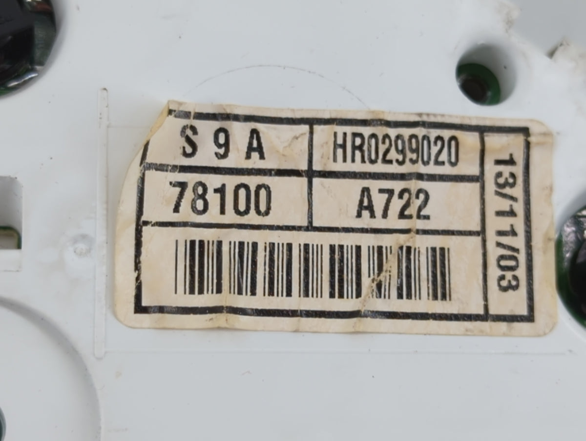 2004 Honda Cr-V Instrument Cluster Speedometer Gauges P/N:78100-S9A-A722 Miles:198K Fits OEM Used Auto Parts - Oemusedautopa