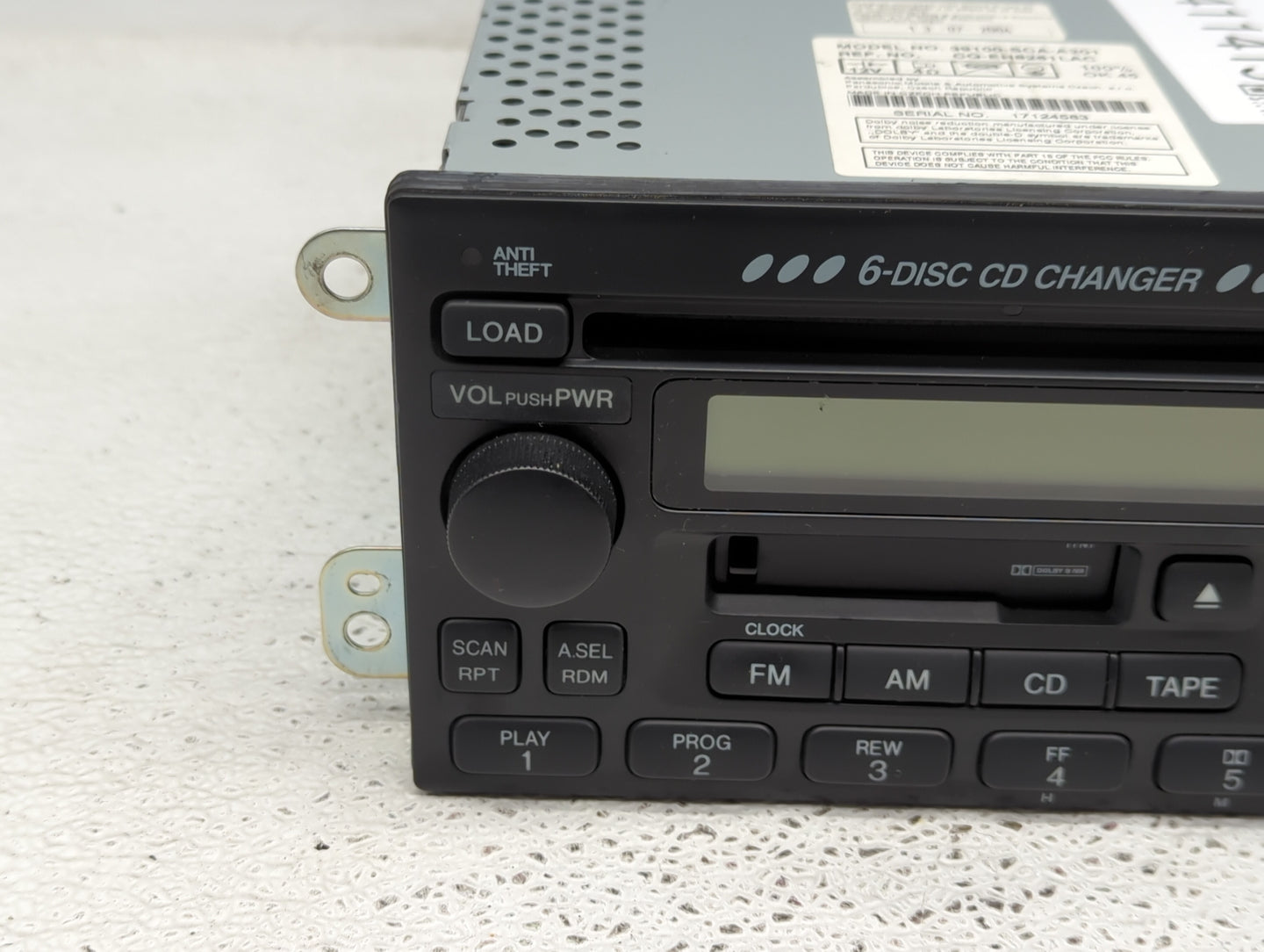 2002-2004 Honda Cr-V Radio AM FM Cd Player Receiver Replacement P/N:39100-SCA-A201 Fits Fits 2002 2003 2004 OEM Used Auto Pa