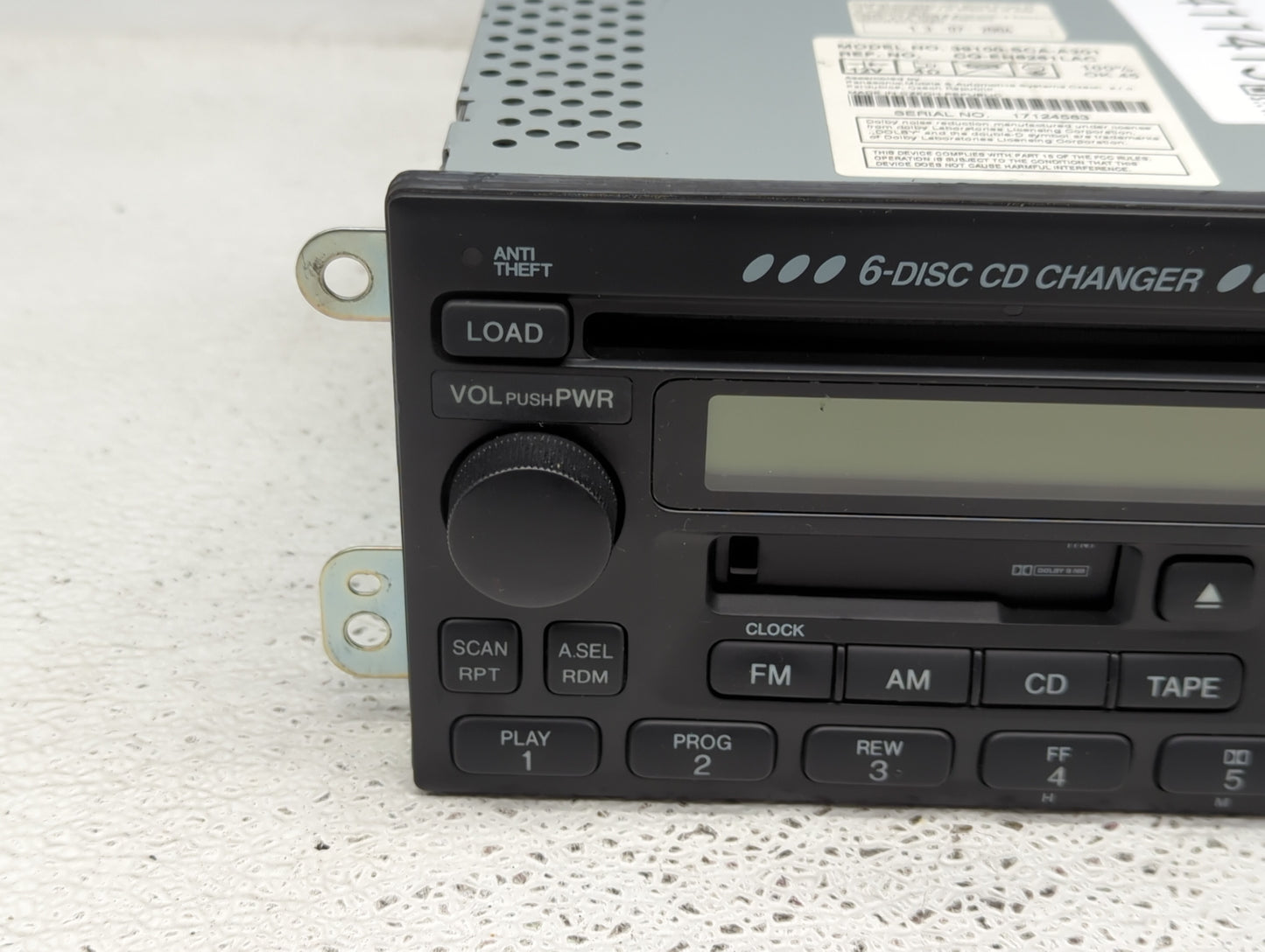 2002-2004 Honda Cr-V Radio AM FM Cd Player Receiver Replacement P/N:39100-SCA-A201 Fits Fits 2002 2003 2004 OEM Used Auto Pa