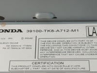 2003-2004 Honda Odyssey Radio AM FM Cd Player Receiver Replacement P/N:39100-TK8-A712-M1 Fits Fits 2003 2004 OEM Used Auto P