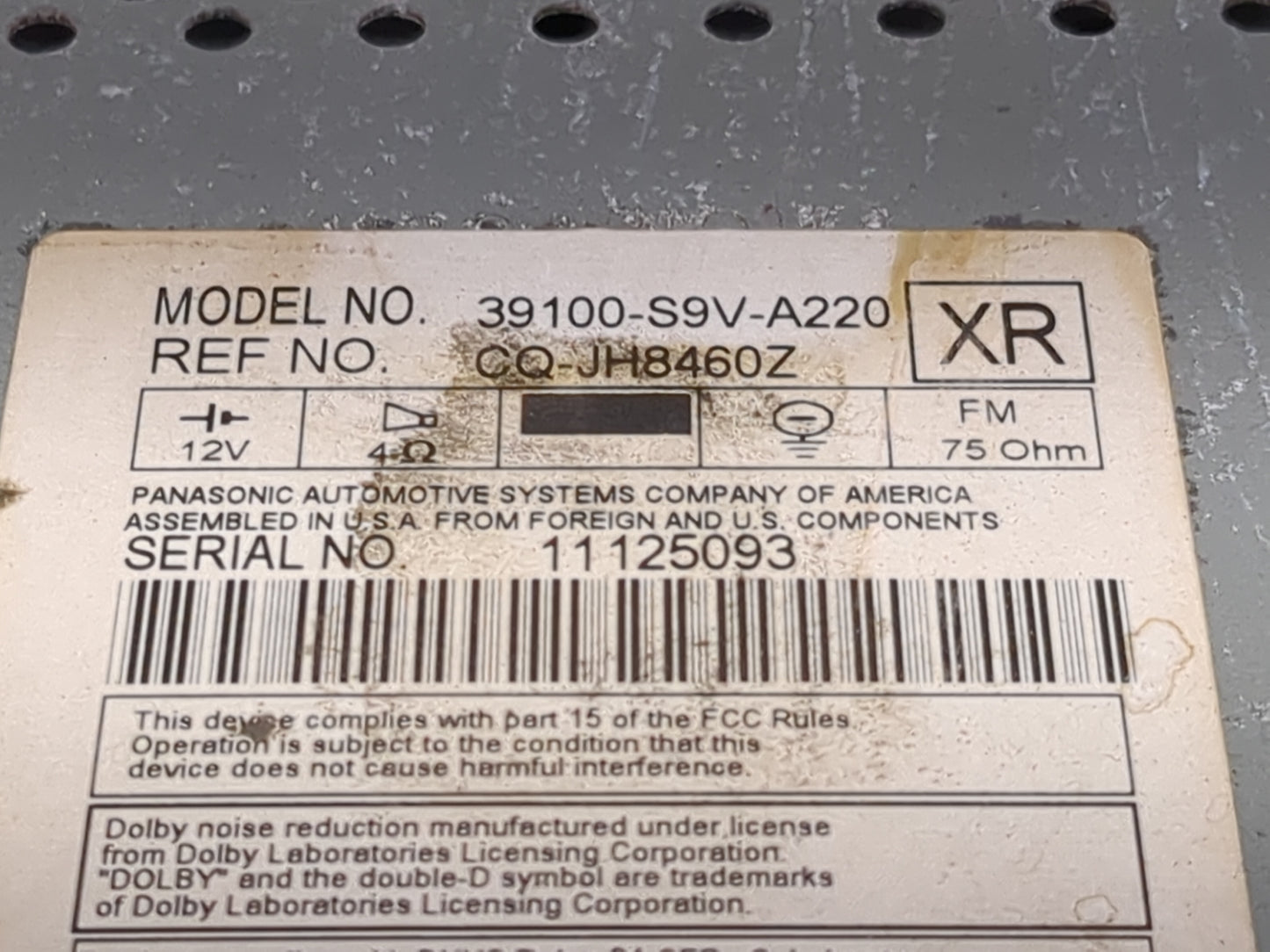 2003-2005 Honda Pilot Radio AM FM Cd Player Receiver Replacement P/N:39100-S9V-A220 CQ-JH8460Z Fits Fits 2003 2004 2005 OEM 