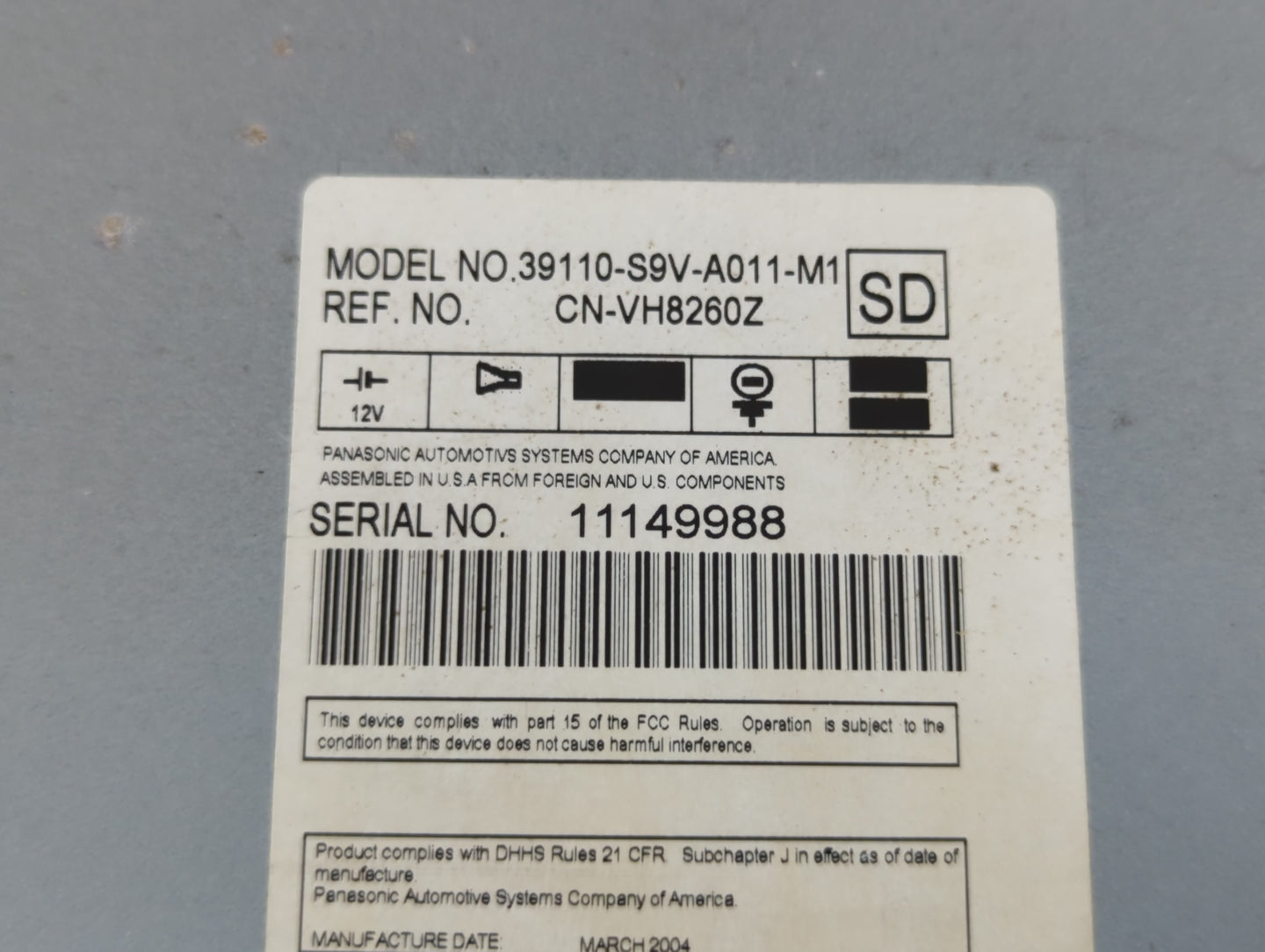 2004 Honda Pilot Climate Control Module Temperature AC/Heater Replacement Fits OEM Used Auto Parts - Oemusedautoparts1.com