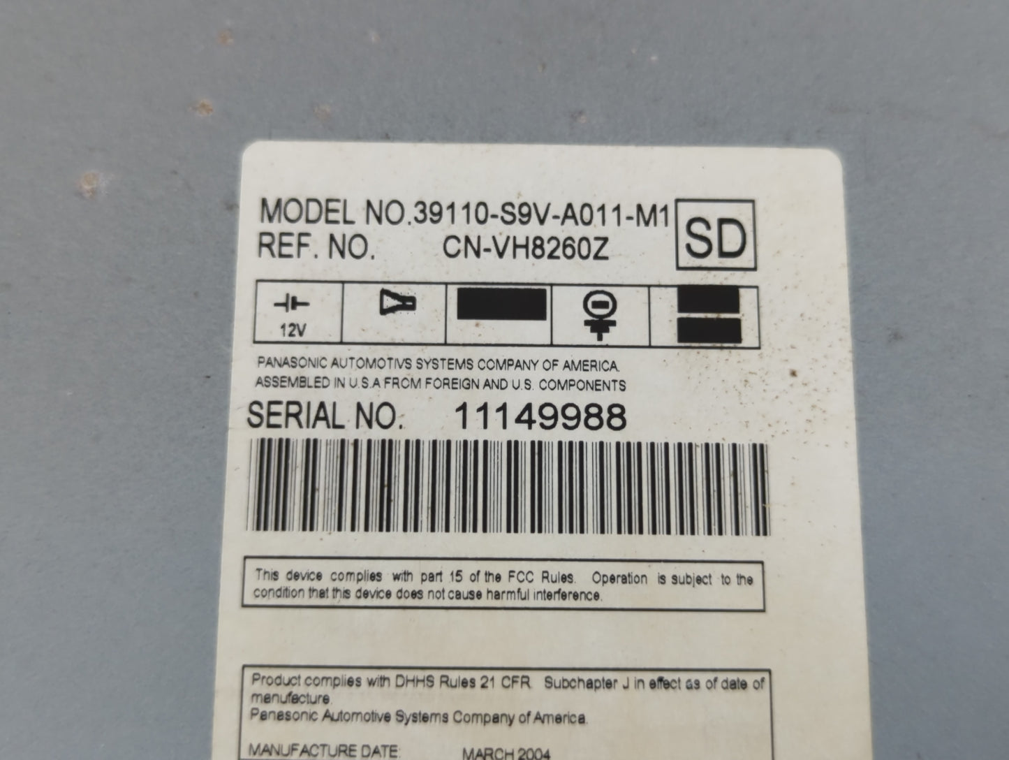2004 Honda Pilot Climate Control Module Temperature AC/Heater Replacement Fits OEM Used Auto Parts - Oemusedautoparts1.com