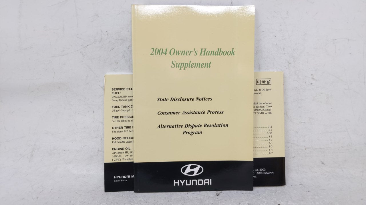 2004 Hyundai Sonata Owners Manual Book Guide OEM Used Auto Parts - Oemusedautoparts1.com