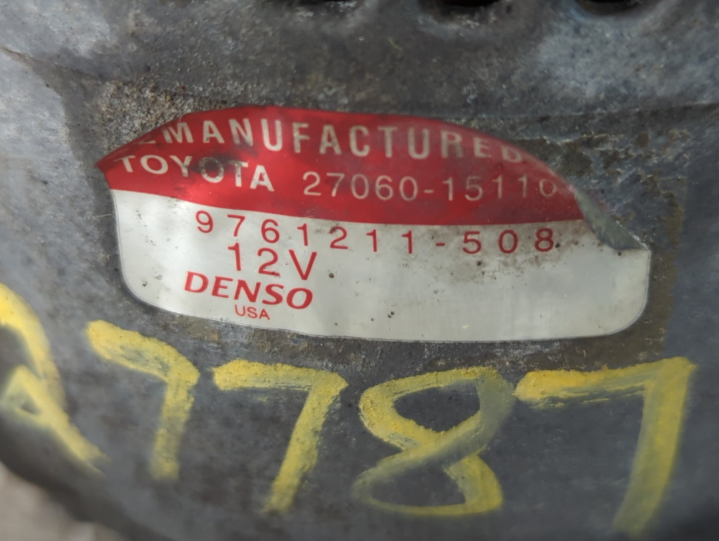 2002-2005 Jaguar X-Type Alternator Replacement Generator Charging Assembly Engine OEM P/N:9761211-508 Fits OEM Used Auto Par