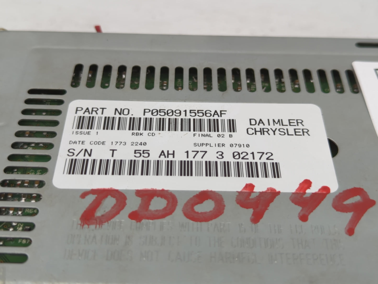 2004 Jeep Grand Cherokee Climate Control Module Temperature AC/Heater Replacement P/N:P05091556AF Fits OEM Used Auto Parts -