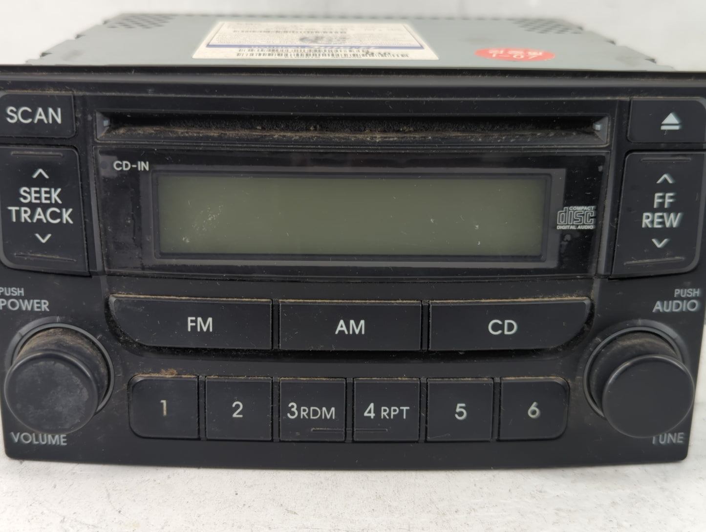 2004 Kia Spectra Radio AM FM Cd Player Receiver Replacement P/N:96150-2F100 Fits OEM Used Auto Parts - Oemusedautoparts1.com