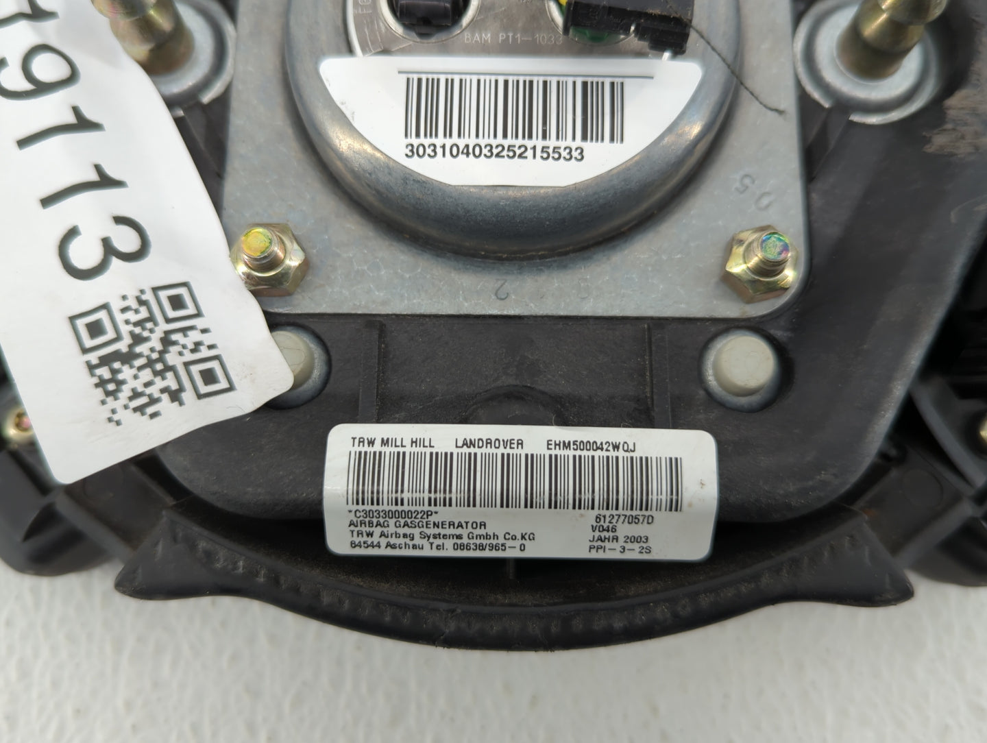 2003-2006 Land Rover Range Rover Air Bag Driver Left Steering Wheel Mounted P/N:61277057D Fits Fits 2003 2004 2005 2006 OEM 