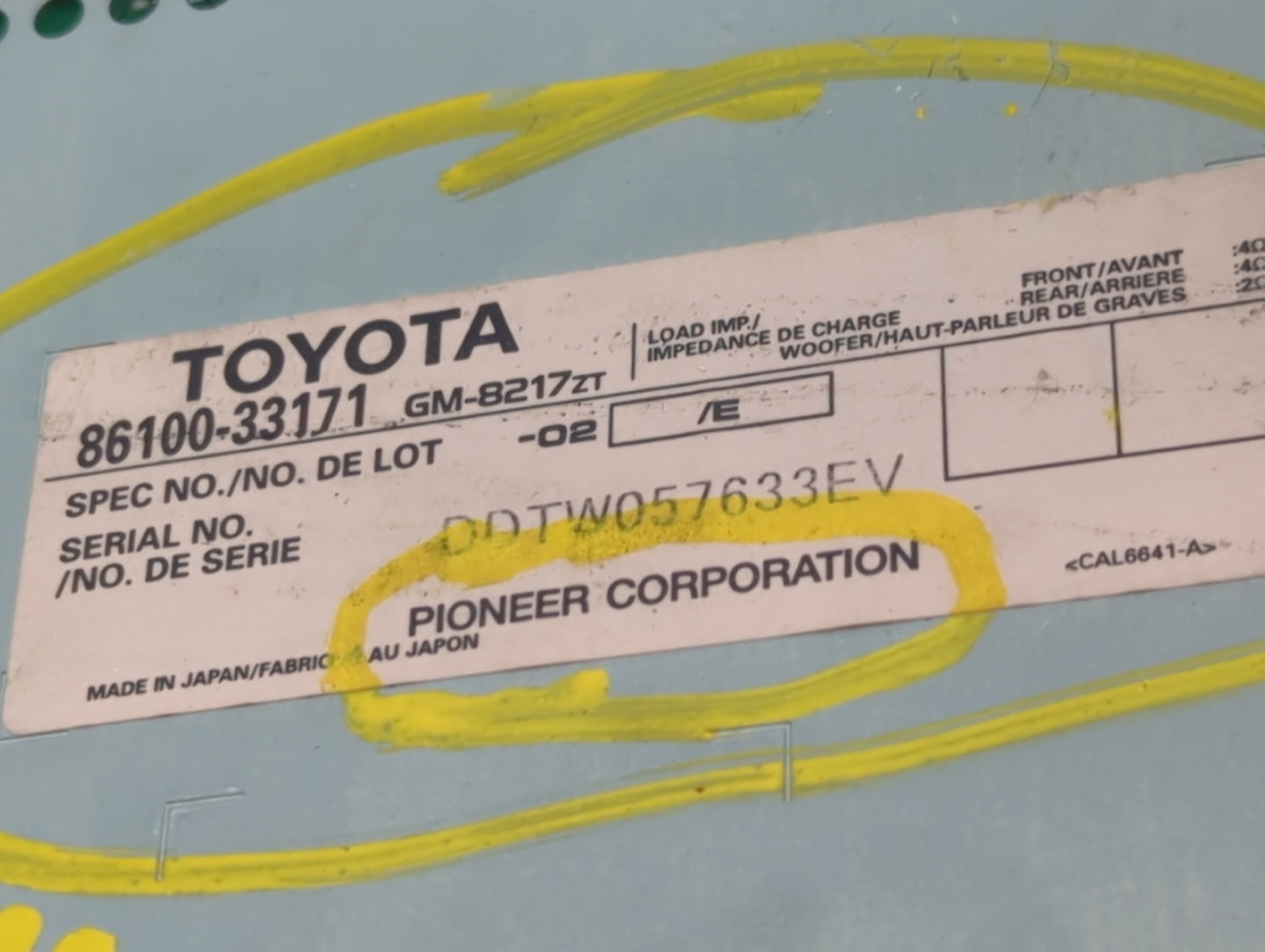 2004-2006 Lexus Es330 Radio Speaker Amplifier 86100-33171|gm-8217zt - Oemusedautoparts1.com